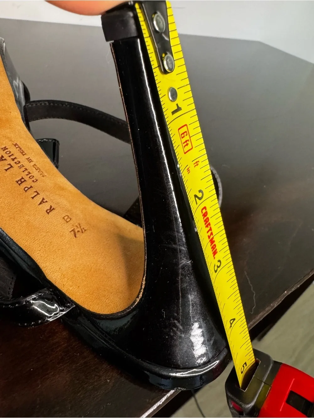 Ralph Lauren Collection PURPLE LABEL Black Patent Leather Platform Sandals 7.5B